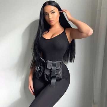 Solid Color Fitness Jumpsuit
