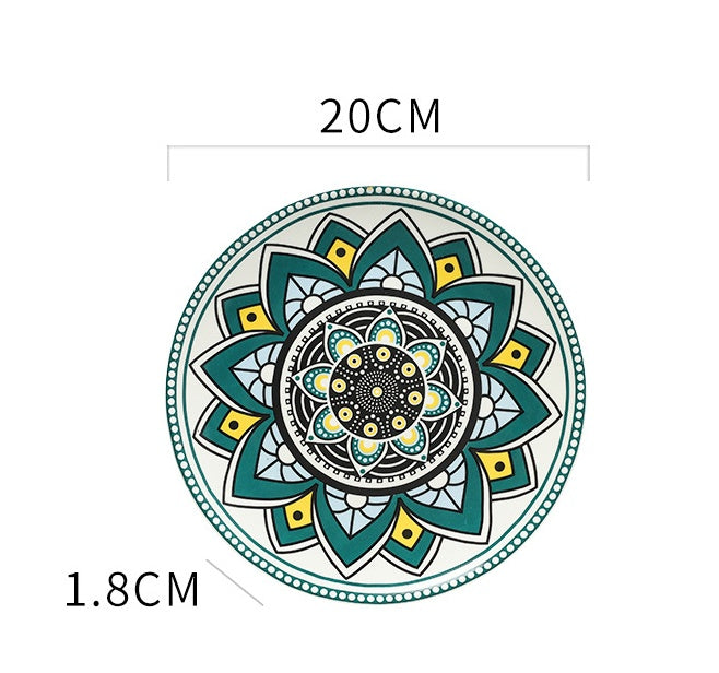 Ceramic Bohemian Moroccan Flat Plate