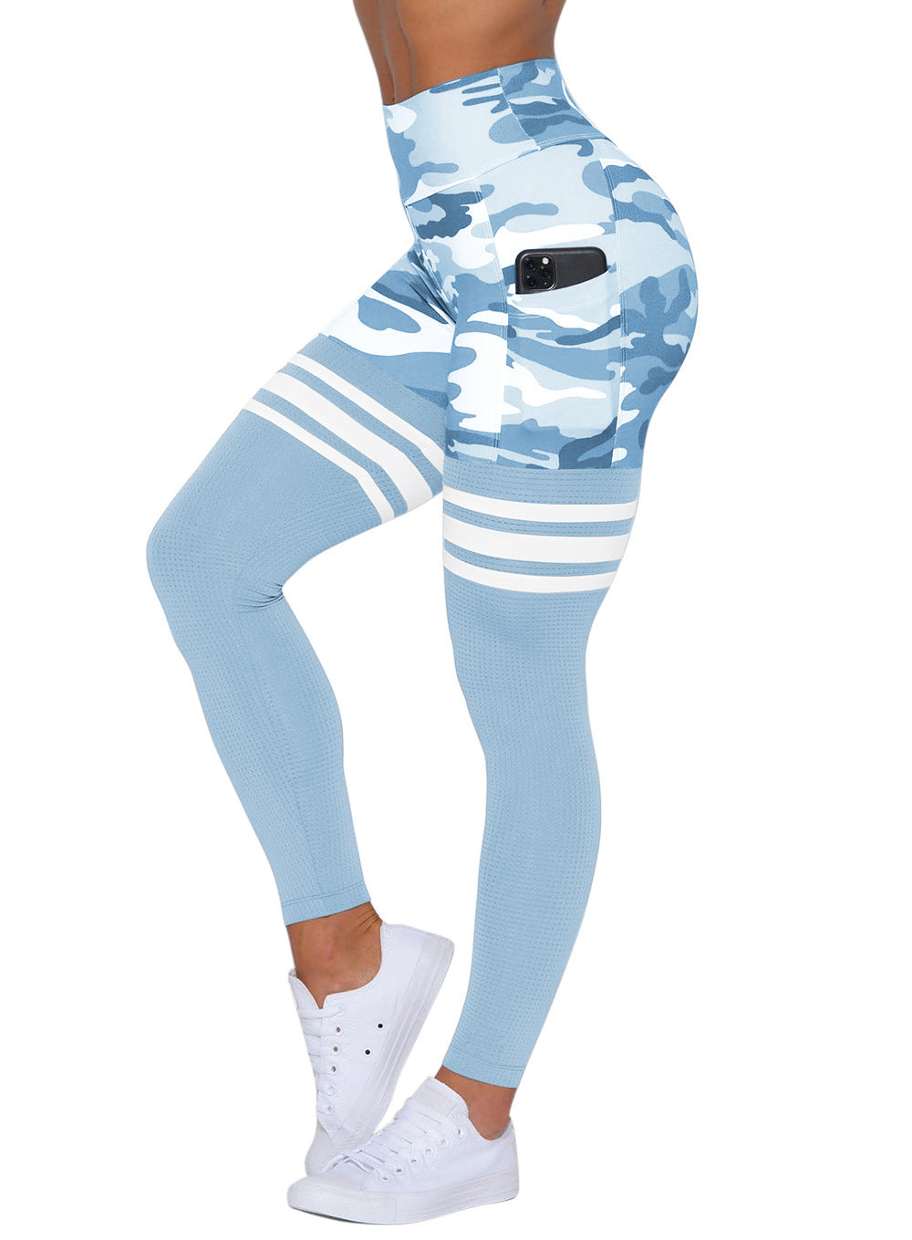 Half Mesh and Camouflaged Work Out Pants