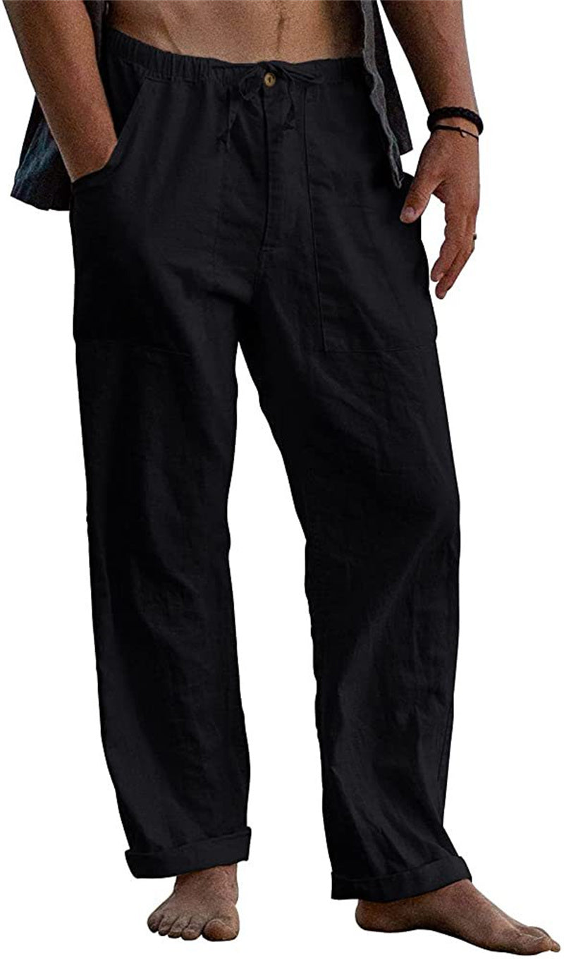 Linen Casual Drawstring Loose Pants