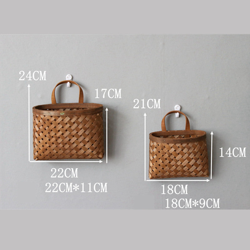 Wall Hanging Bamboo Woven Flower Basket