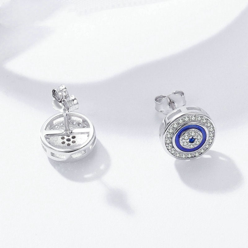 Turkish blue eyes s925 sterling silver earrings