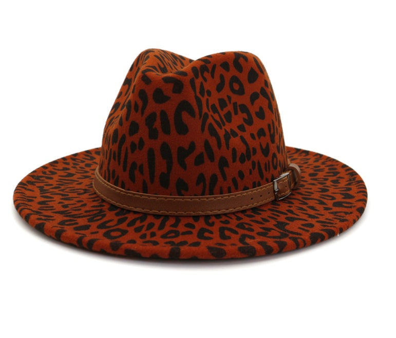 New Leopard Faux fur autumn and winter jazz hat