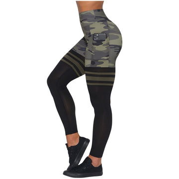 Half Mesh and Camouflaged Work Out Pants