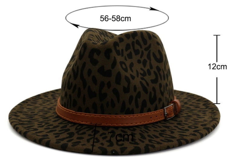New Leopard Faux fur autumn and winter jazz hat