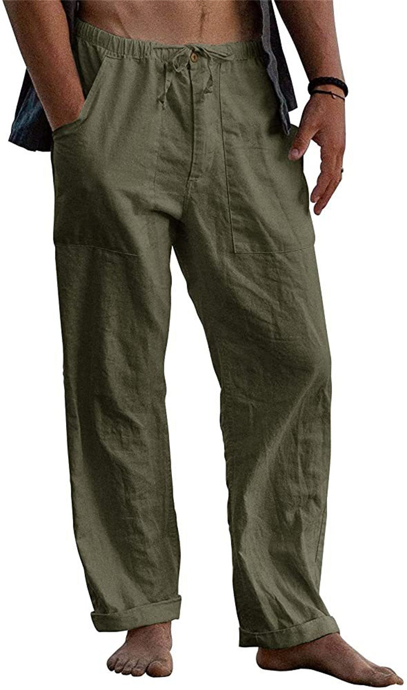 Linen Casual Drawstring Loose Pants