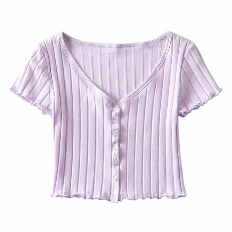 V-neck short sleeve T-shirt
