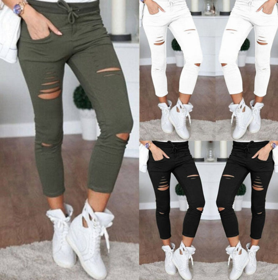 Casual Ripped nine pants