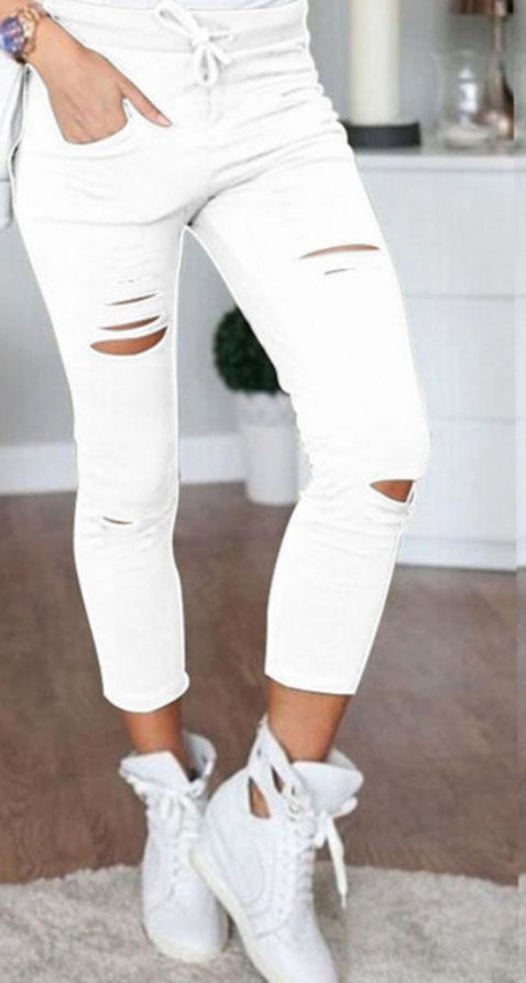Casual Ripped nine pants