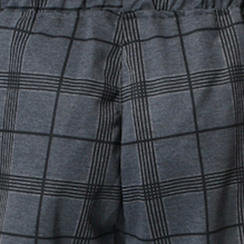 Micro-Elastic Plaid Cotton Pants