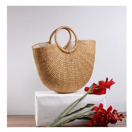 Handmade Cotton and Hemp beach Rattan Bag