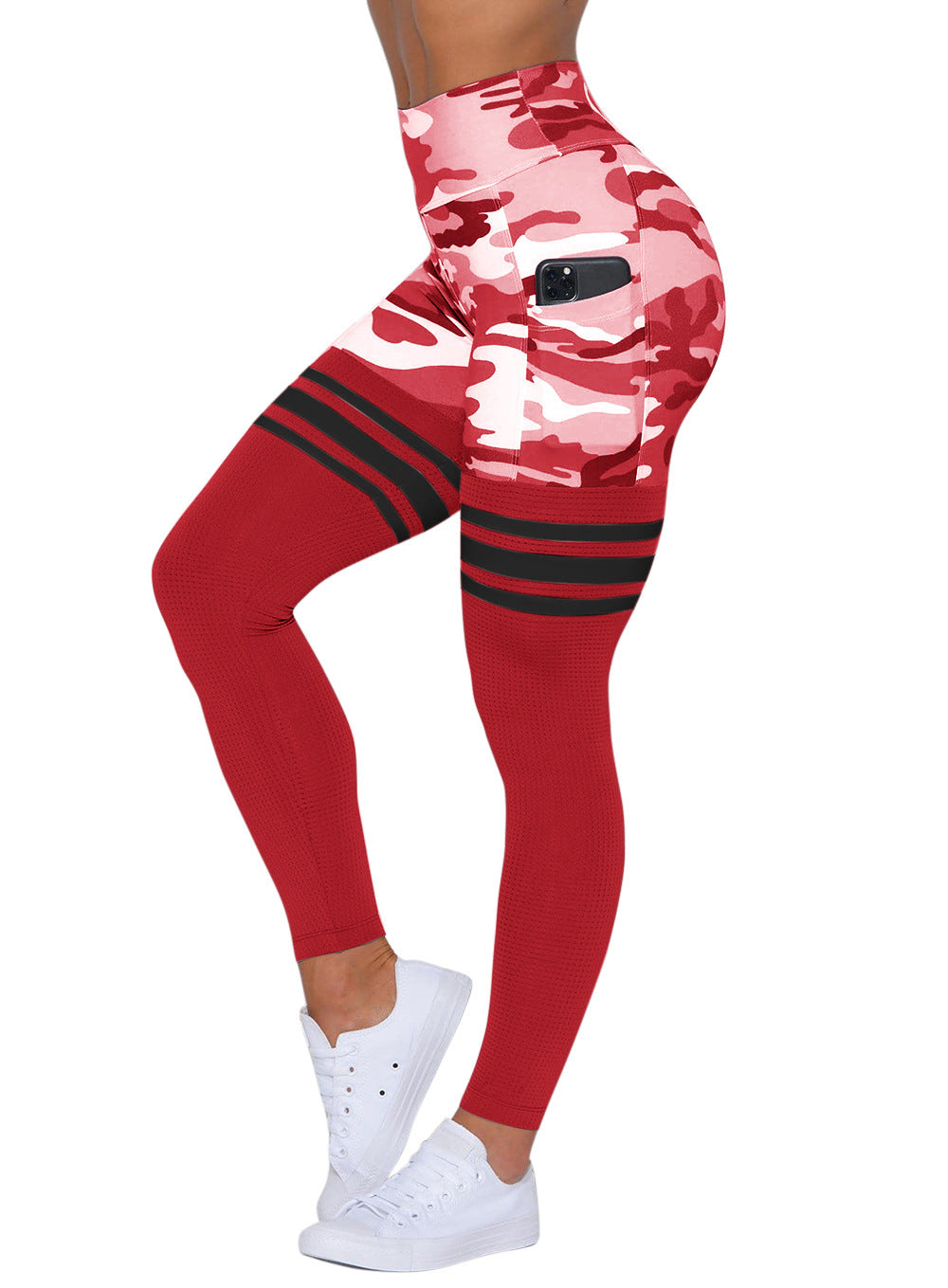 Half Mesh and Camouflaged Work Out Pants