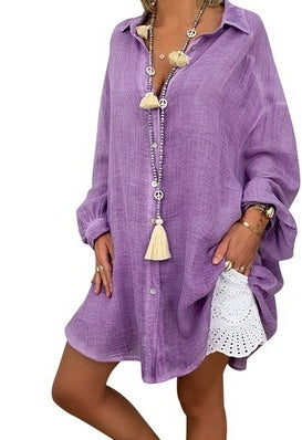 Ladies Cozy Cotton Casual Ripped Blouse