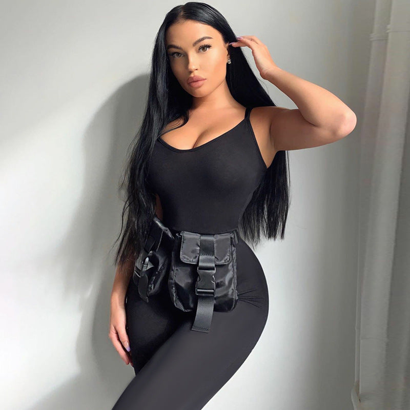 Solid Color Fitness Jumpsuit
