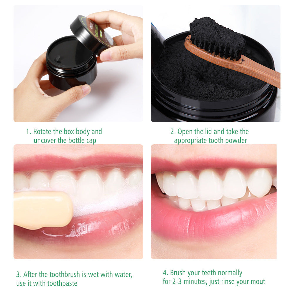 Activated Bamboo Charcoal Tooth Whitening Powder with Coconut Shell