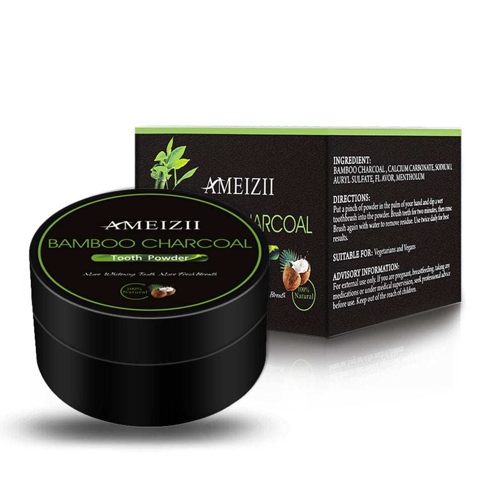 Activated Bamboo Charcoal Tooth Whitening Powder with Coconut Shell