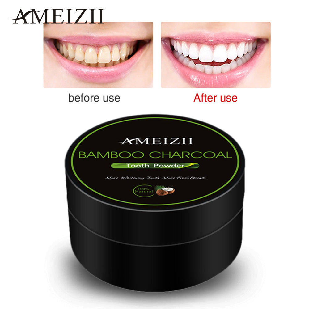 Activated Bamboo Charcoal Tooth Whitening Powder with Coconut Shell