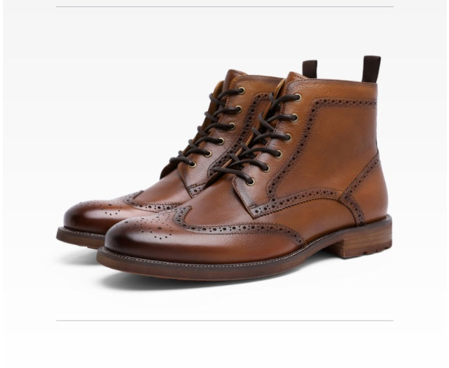 Brock Carved Business British Style Leather Shoes