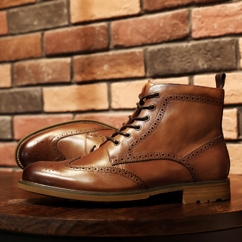 Brock Carved Business British Style Leather Shoes