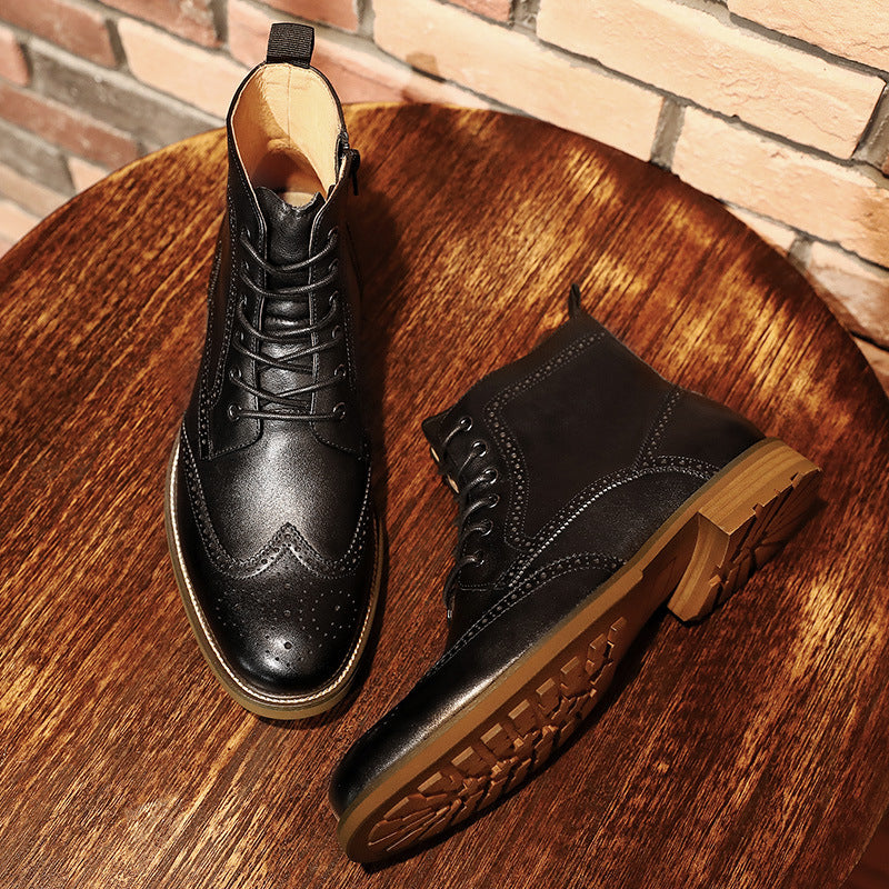 Brock Carved Business British Style Leather Shoes