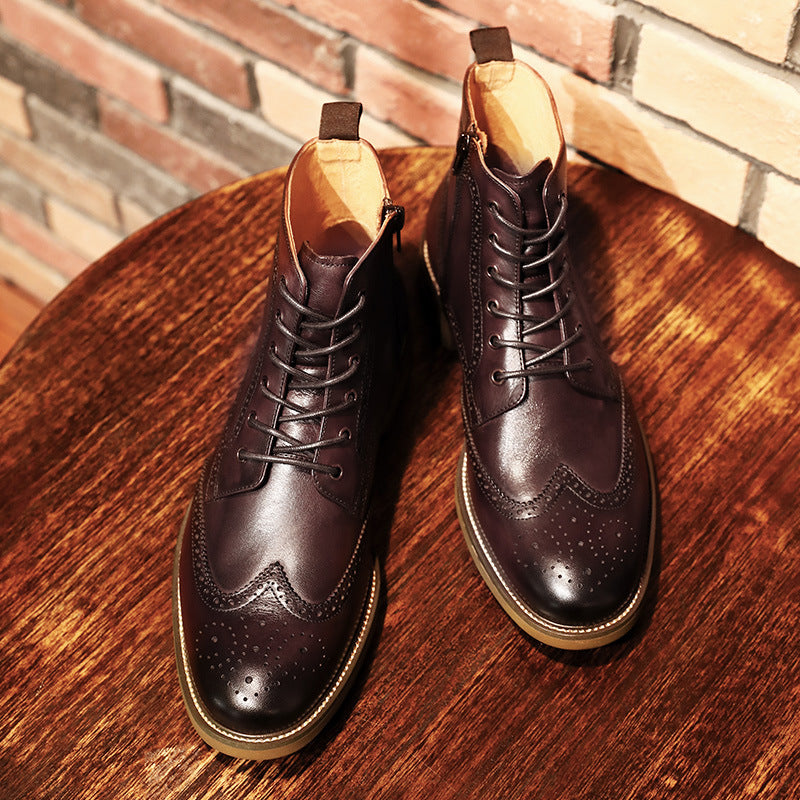 Brock Carved Business British Style Leather Shoes