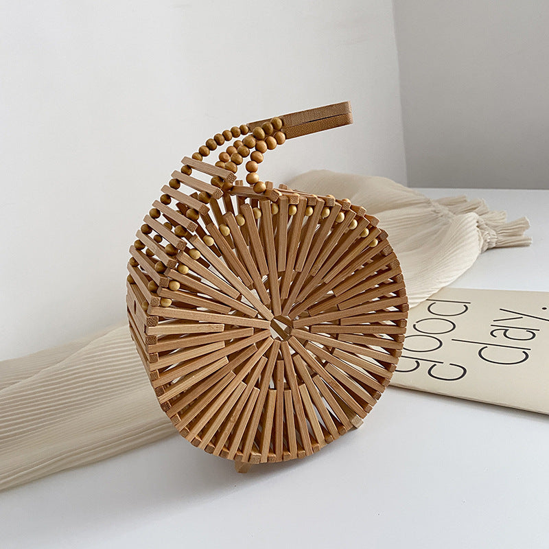 Bamboo Woven Small Round Bag