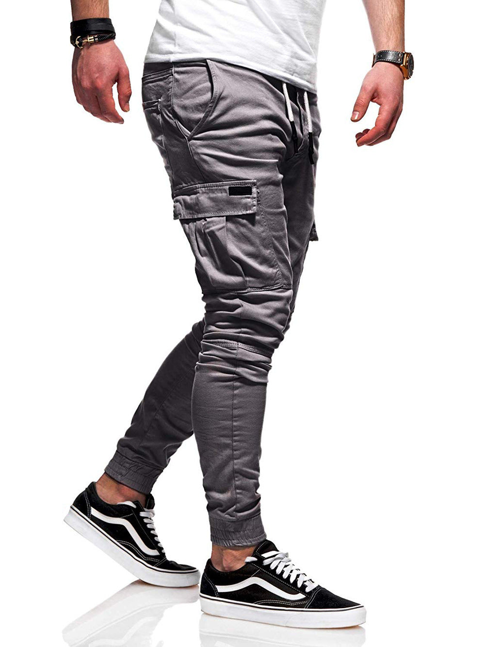 Elastic Sports Fitted Casual Pants