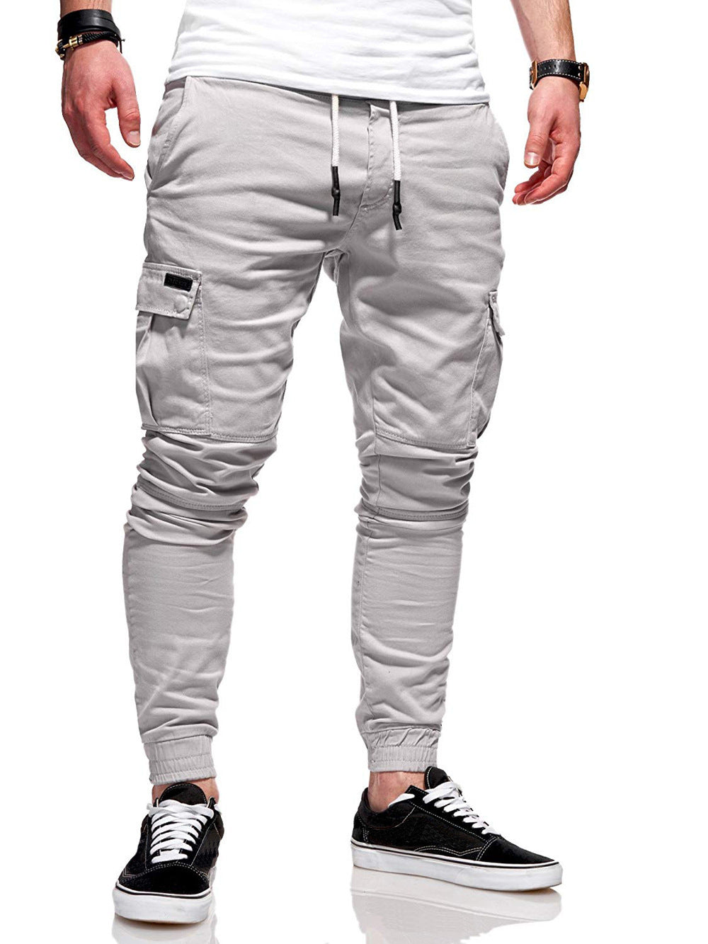 Elastic Sports Fitted Casual Pants