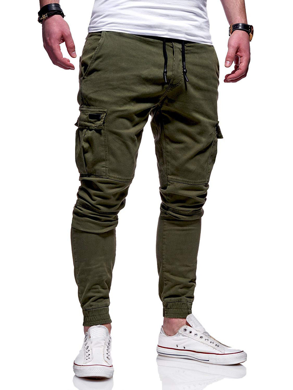 Elastic Sports Fitted Casual Pants