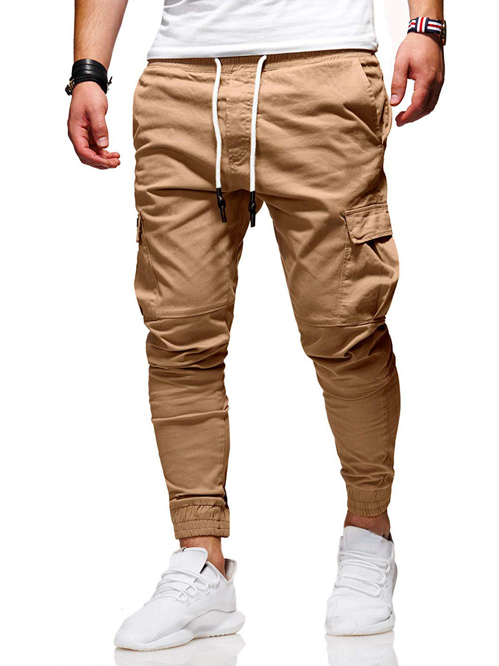 Elastic Sports Fitted Casual Pants
