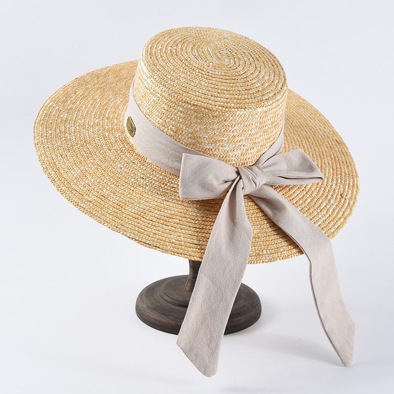 Wheat Straw Flat Hat