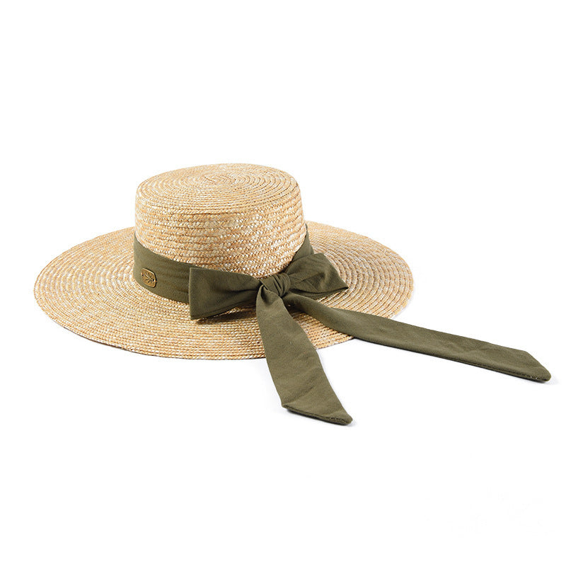 Wheat Straw Flat Hat