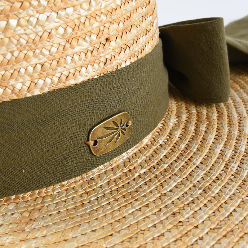 Wheat Straw Flat Hat