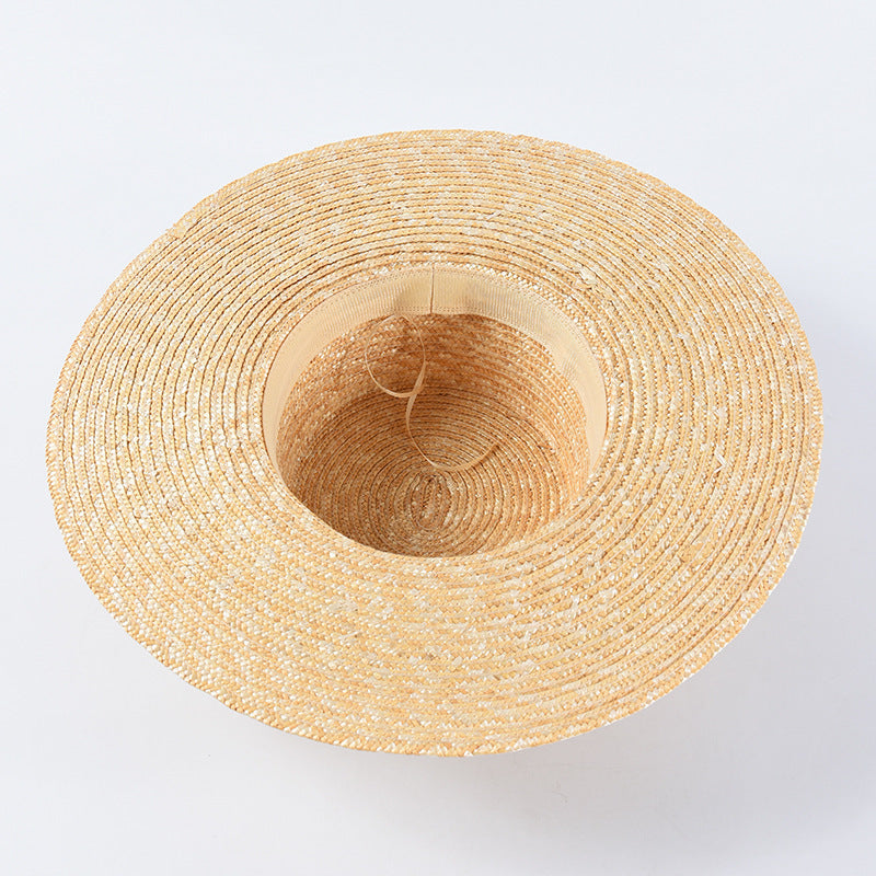 Wheat Straw Flat Hat