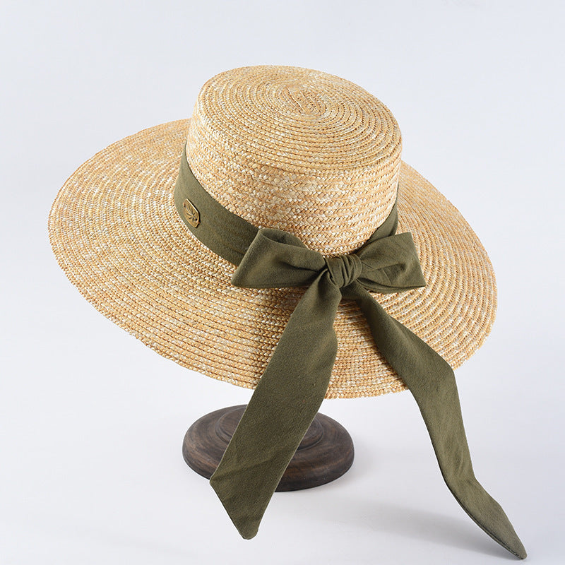 Wheat Straw Flat Hat