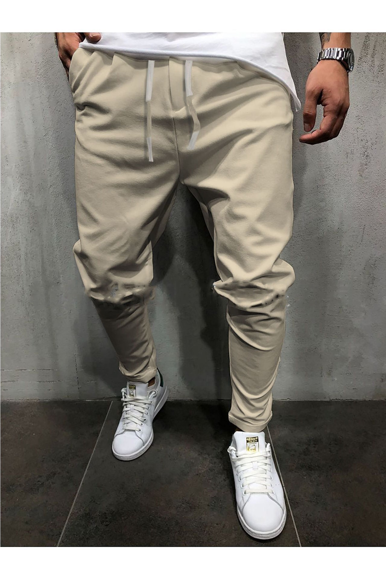 Relaxed Cropped Pants With Elastic Band