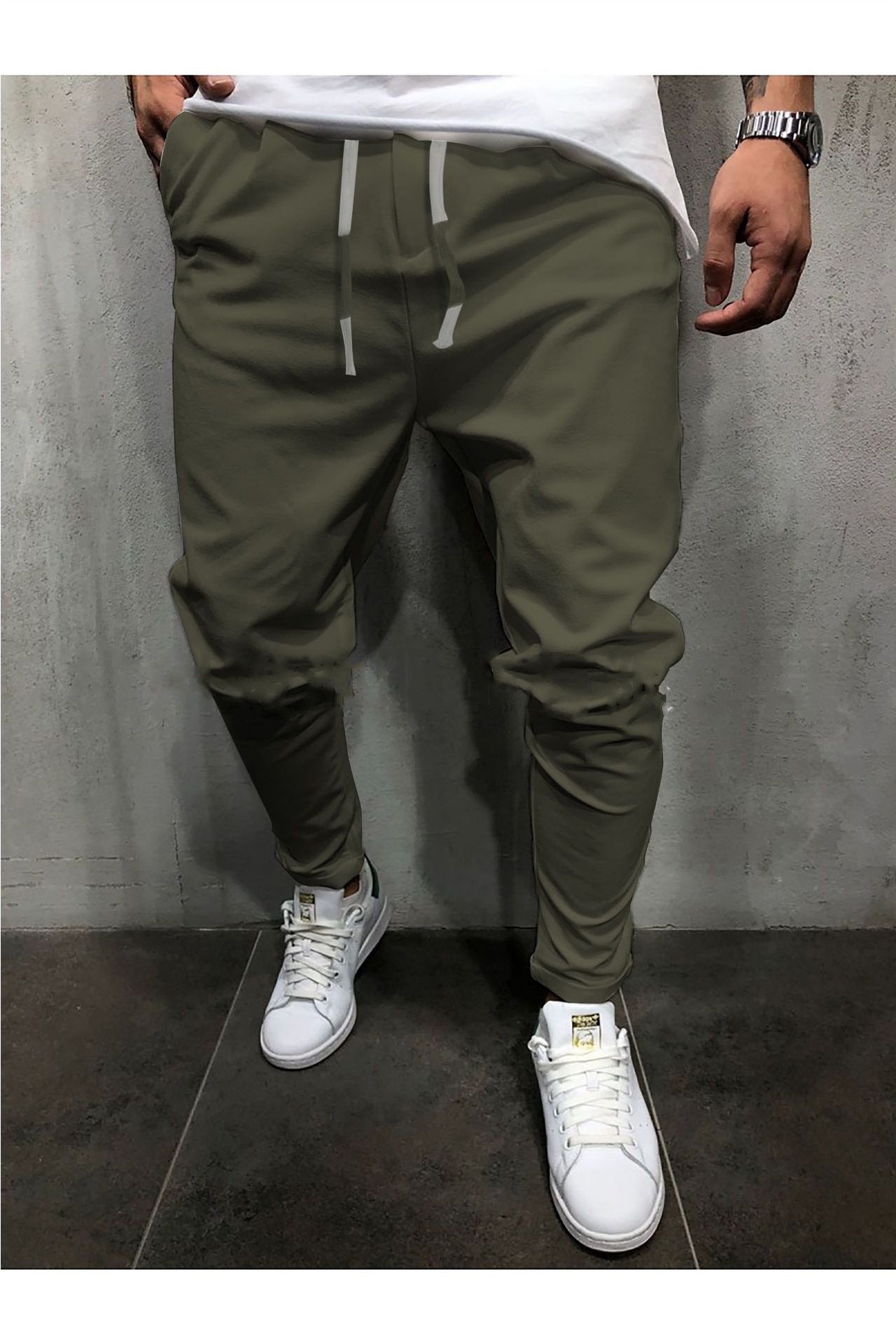 Relaxed Cropped Pants With Elastic Band