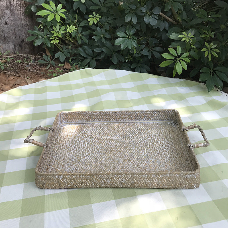Straw Hand Woven Vegetable And Fruit Sorting Tray