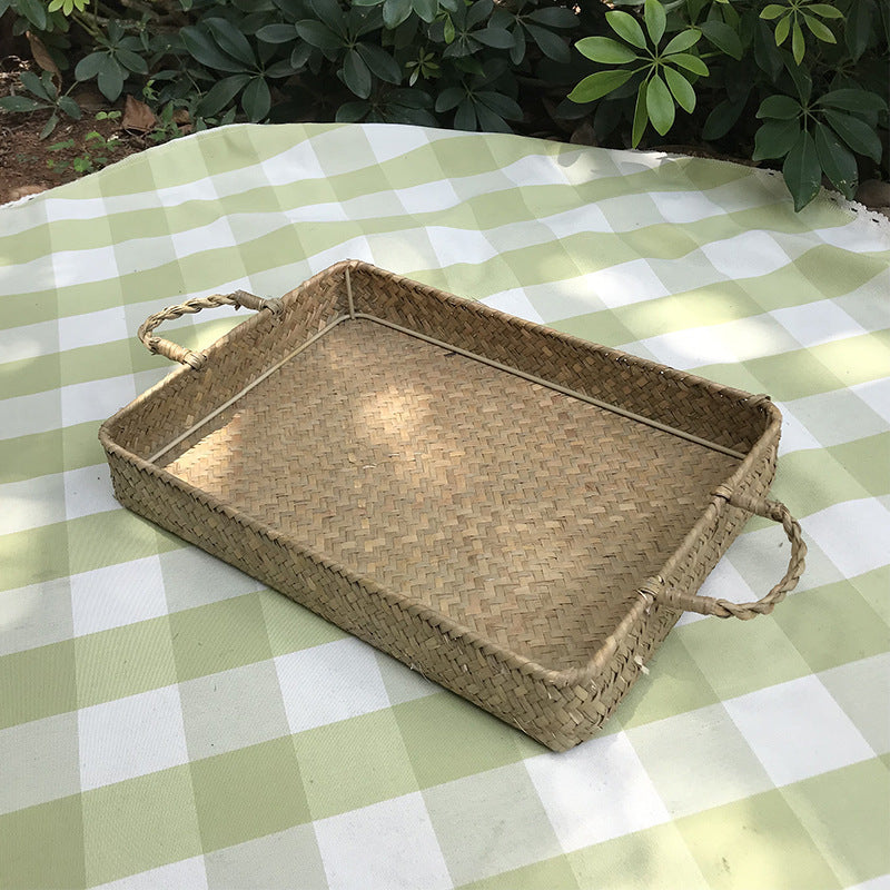 Straw Hand Woven Vegetable And Fruit Sorting Tray