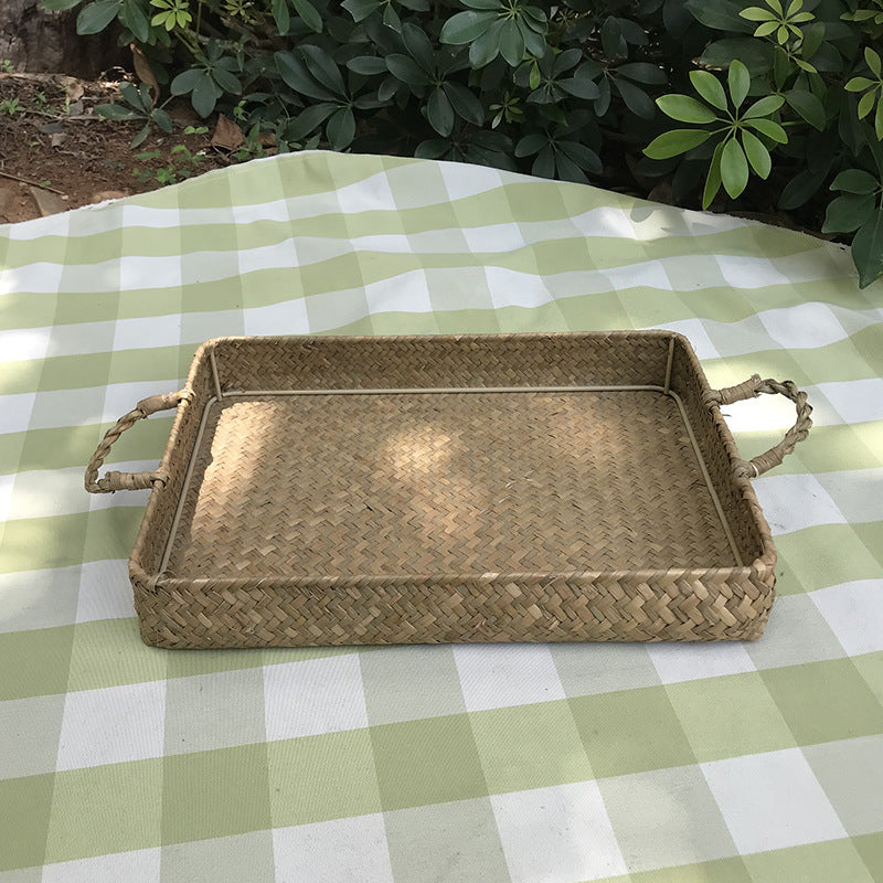 Straw Hand Woven Vegetable And Fruit Sorting Tray