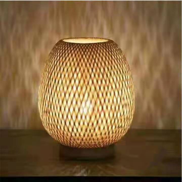 Bamboo Strip Weaved Simple Net Decorative Table Lamp