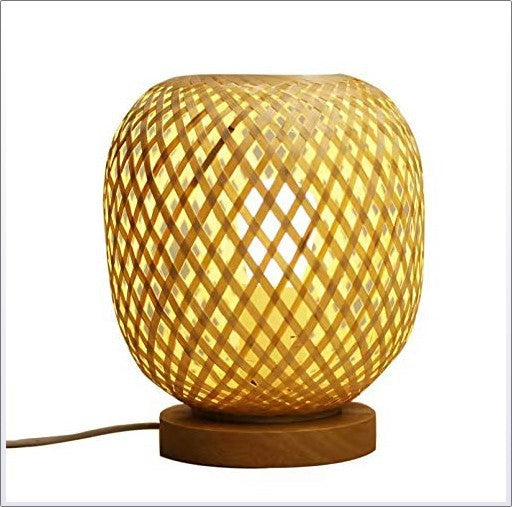 Bamboo Strip Weaved Simple Net Decorative Table Lamp