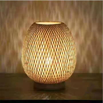 Bamboo Strip Weaved Simple Net Decorative Table Lamp
