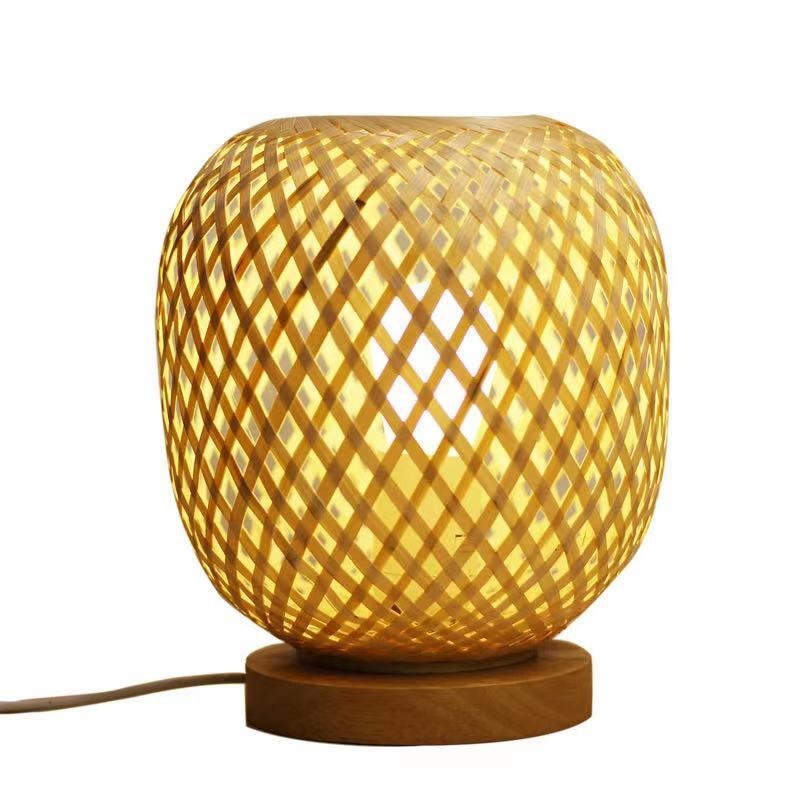 Bamboo Strip Weaved Simple Net Decorative Table Lamp