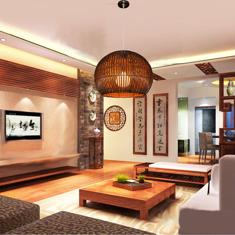 Hand Made Bamboo Rattan Chandelier