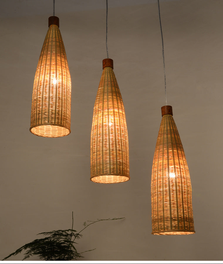 Elegant Hand Woven Straw Chandelier