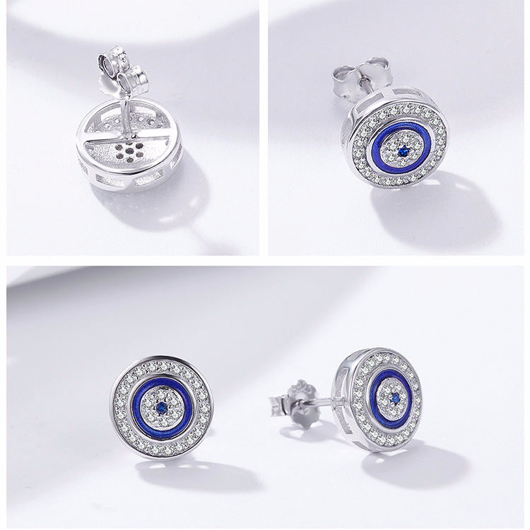 Turkish blue eyes s925 sterling silver earrings