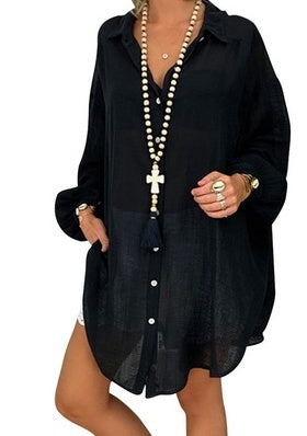 Ladies Cozy Cotton Casual Ripped Blouse