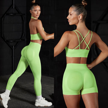 Seamless Tight Sports Shorts and Top