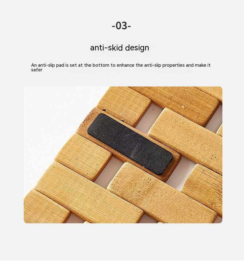 Hand-woven Waterproof Non-slip Bamboo Ground Mat